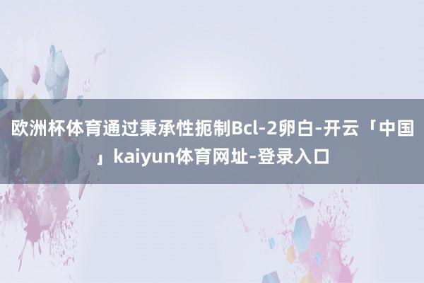 欧洲杯体育通过秉承性扼制Bcl-2卵白-开云「中国」kaiyun体育网址-登录入口