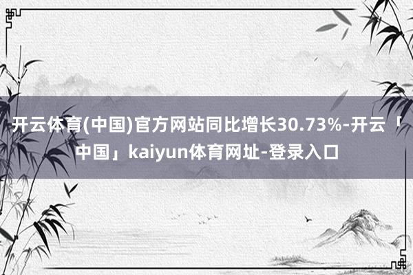 开云体育(中国)官方网站同比增长30.73%-开云「中国」kaiyun体育网址-登录入口