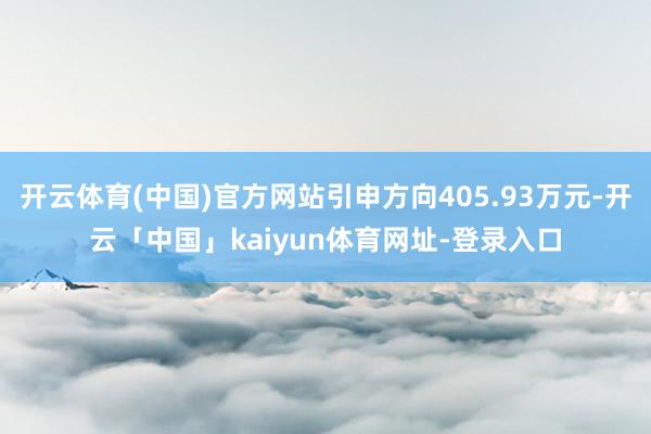 开云体育(中国)官方网站引申方向405.93万元-开云「中国」kaiyun体育网址-登录入口