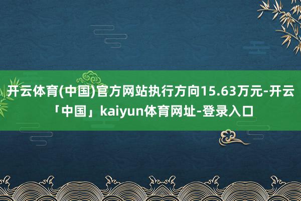 开云体育(中国)官方网站执行方向15.63万元-开云「中国」kaiyun体育网址-登录入口