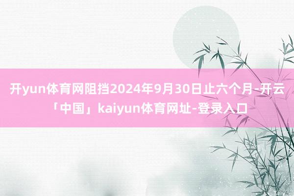 开yun体育网阻挡2024年9月30日止六个月-开云「中国」kaiyun体育网址-登录入口